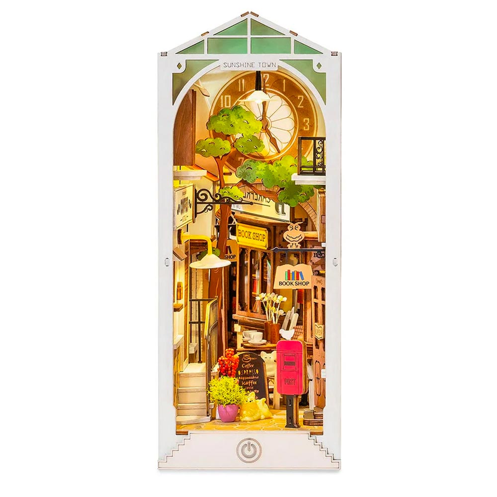 ROBOTIME Rolife Sunshine Town Book Nook DIY Miniature House Craft Kit TGB02
