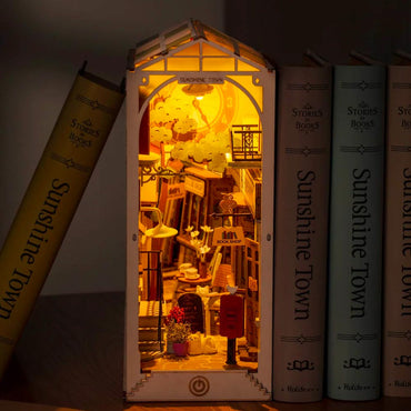 ROBOTIME Rolife Sunshine Town Book Nook DIY Miniature House Craft Kit TGB02