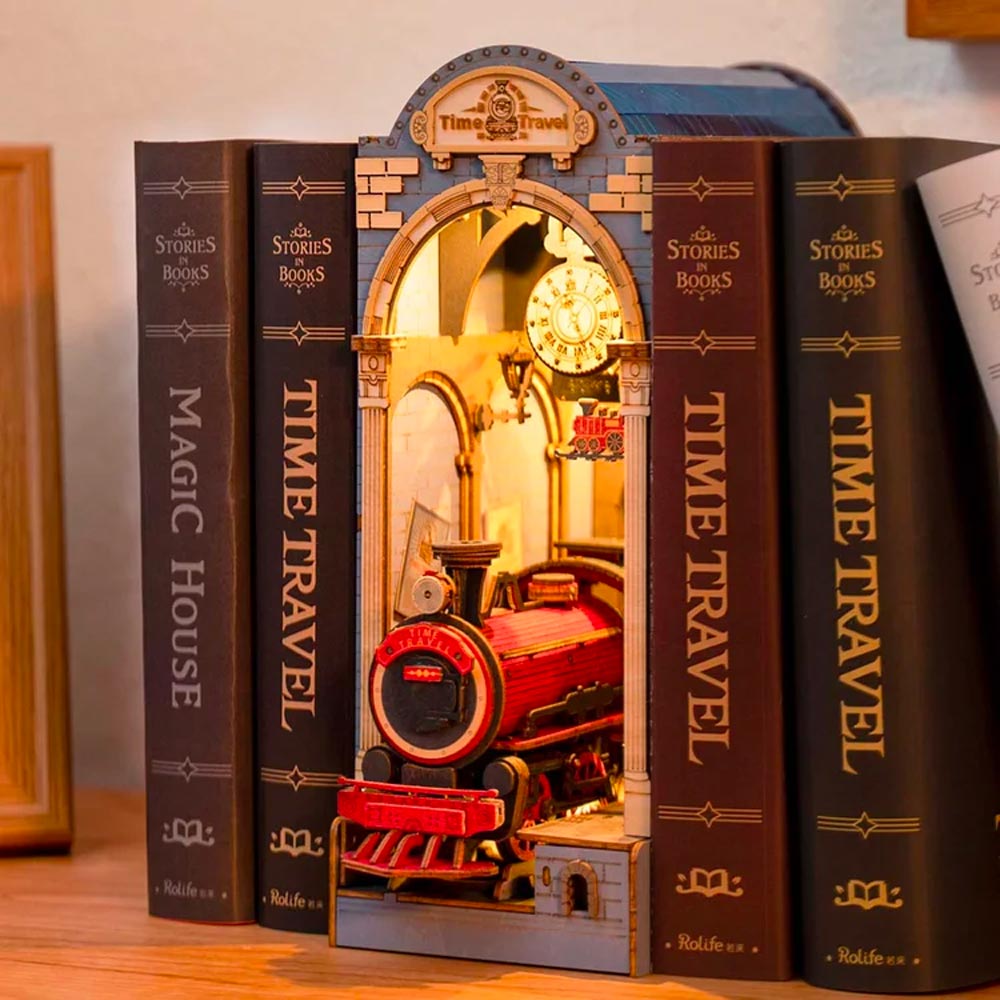 ROBOTIME Rolife Time Travel Book Nook DIY Miniature House Craft Kit TGB04