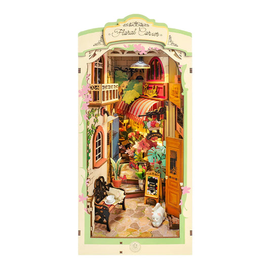 ROBOTIME Rolife Floral Corner Book Nook DIY Miniature Dollhouse TGB09