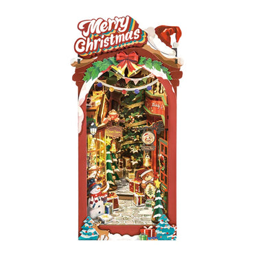ROBOTIME Rolife Christmas Street Book Nook DIY Miniature Dollhouse TGC06