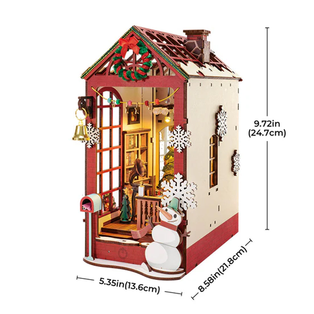 ROBOTIME Rolife Christmas Home Scene Book Nook DIY Miniature Dollhouse TGC07