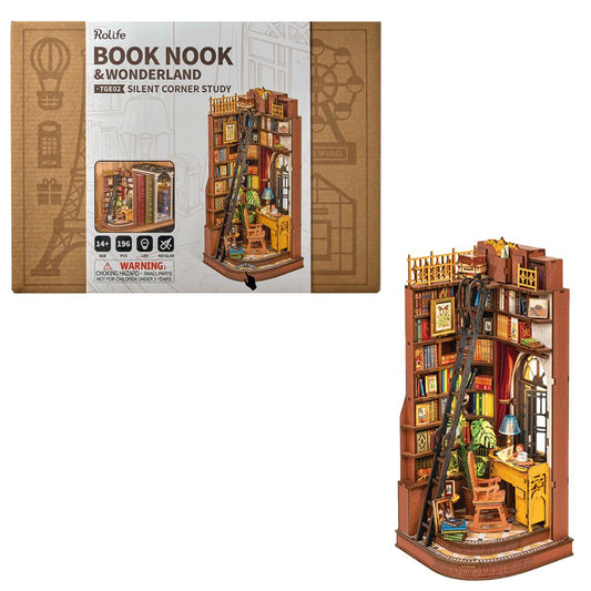 Rolife Silent Corner Study DIY Book Nook Shelf Insert TGE02 196pcs