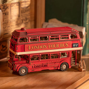 ROBOTIME Rolife London Tour Bus DIY 3D Wooden Model Puzzle TGM02