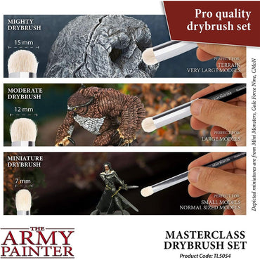 Army Painter Masterclass Drybrush Set 15mm, 12mm, 7mm Paintbrushes TL5054