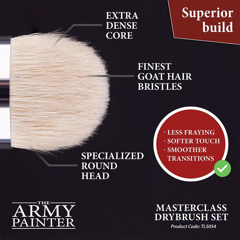 Army Painter Masterclass Drybrush Set 15mm, 12mm, 7mm Paintbrushes TL5054