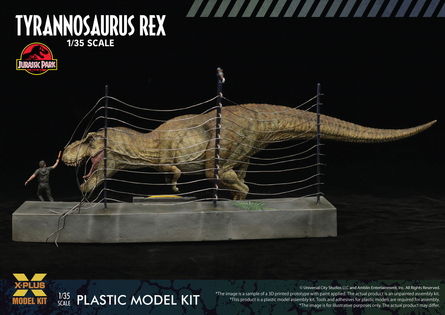 X-Plus Jurassic Park Tyrannosaurus Rex & Dr Malcolm Figure 1:35