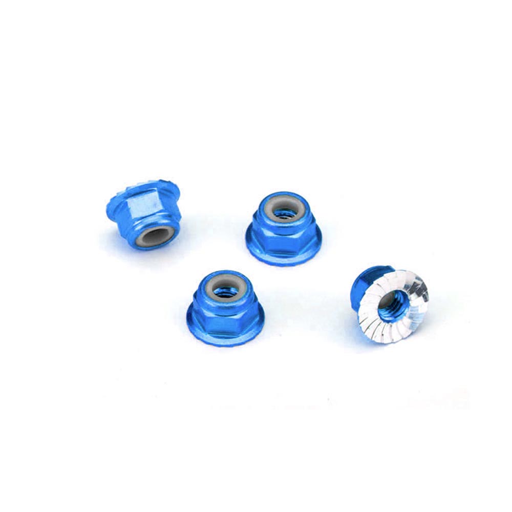 Traxxas Nuts Aluminum Flanged/Serrated 4mm Blue-Anodized x4 RC Car Spares 1747R