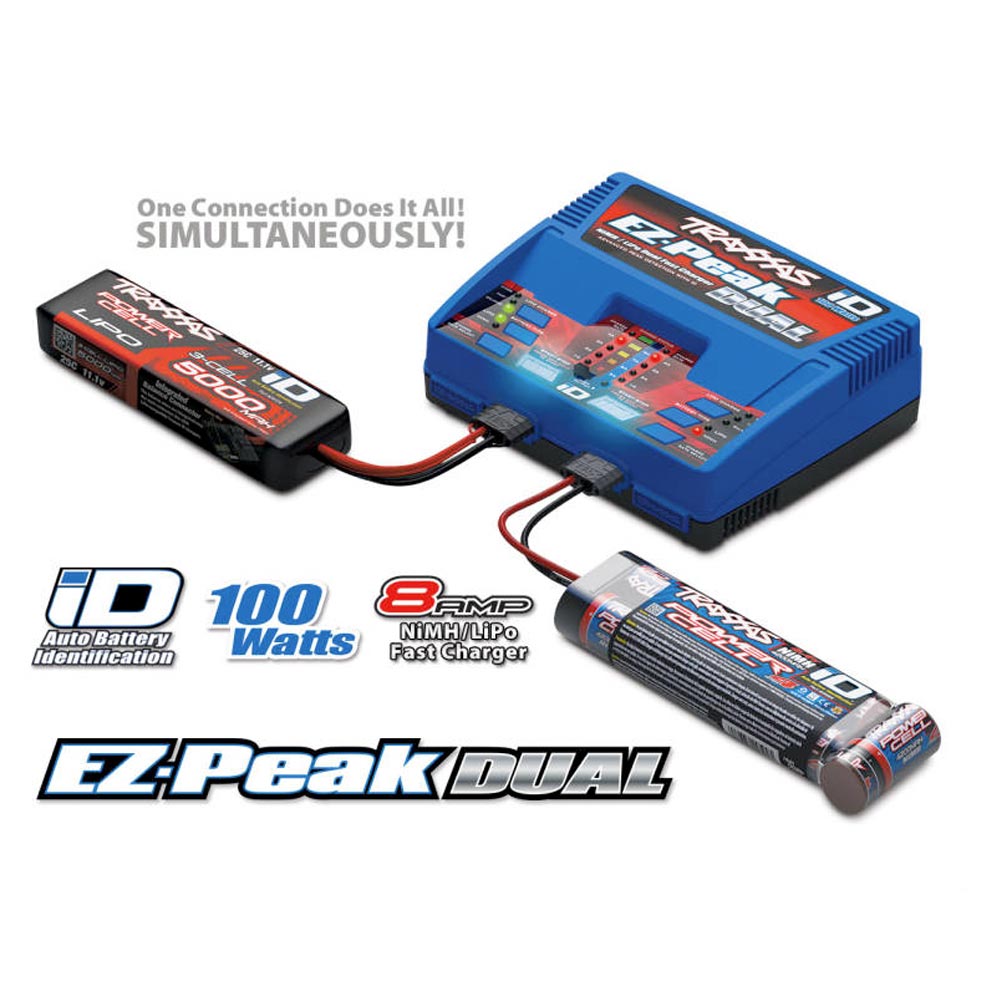 Traxxas EZ-Peak Dual 100W 8A NiMH/LiPo iD Power Cell RC Battery Charger 2972TX