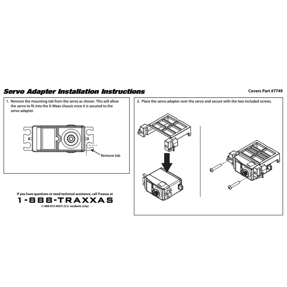 Traxxas 7749 X-Maxx Standard Servo Adapter RC Car Spare Part