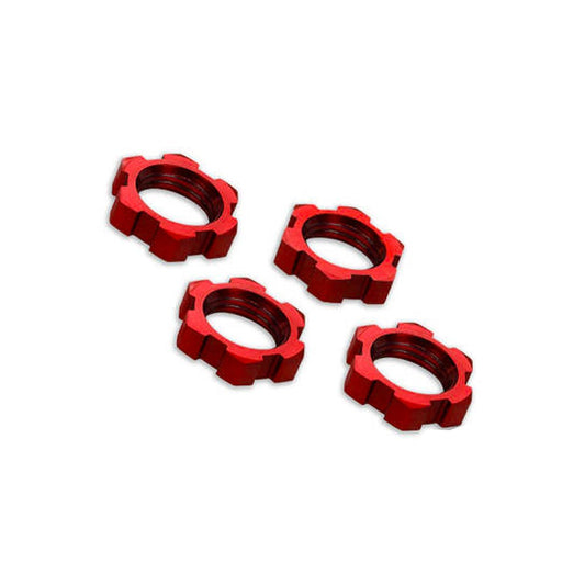 Traxxas 7758R Wheen Nuts 17mm Splined 4pc Red RC Car X-Maxx, Sledge Spare Part