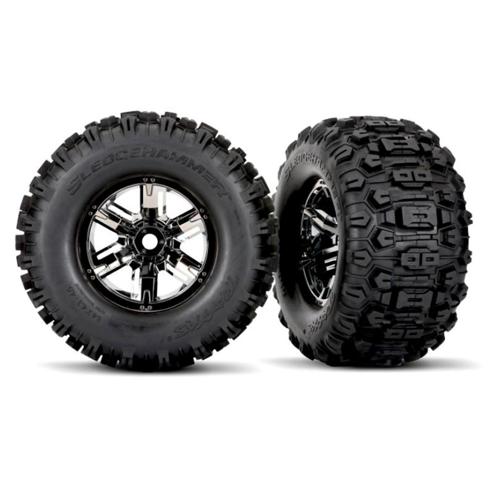 Traxxas 7774A X-Maxx Sledgehammer Tyres /Wheels L&R Assembled RC Car Spare Part