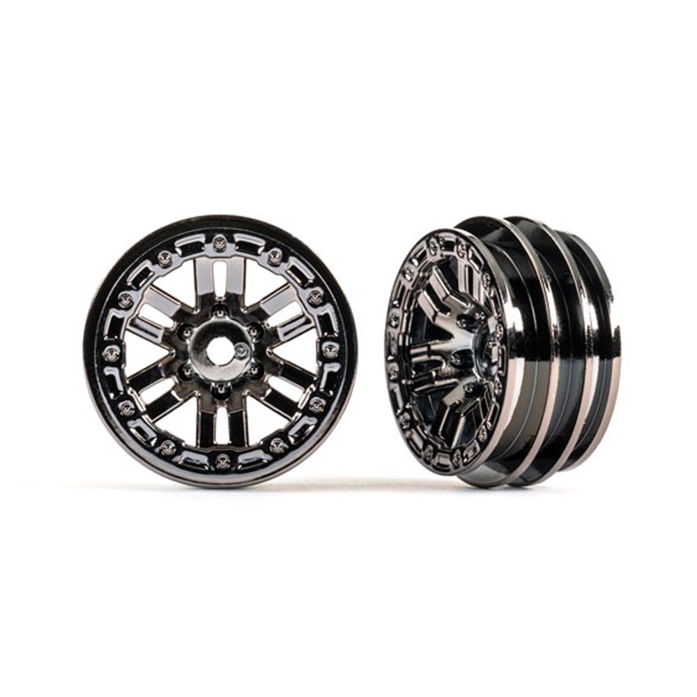 Traxxas TRX-4M Defender/Bronco Black/Chrome Wheels 1.0" Pair 9768-BLKCR