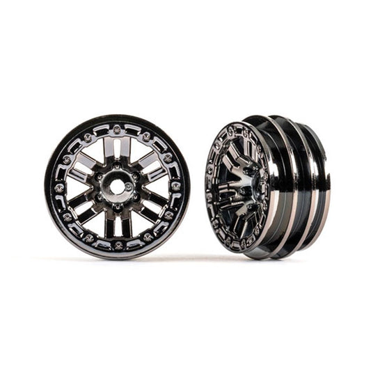 Traxxas TRX-4M Defender/Bronco Black/Chrome Wheels 1.0" Pair 9768-BLKCR