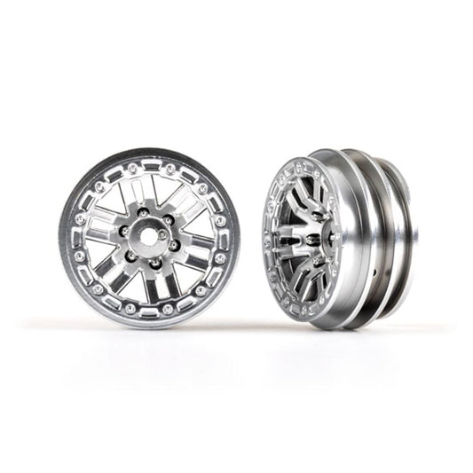 Traxxas TRX-4M Defender/Bronco Satin Chrome Wheels 1.0" Pair 9768-SATIN
