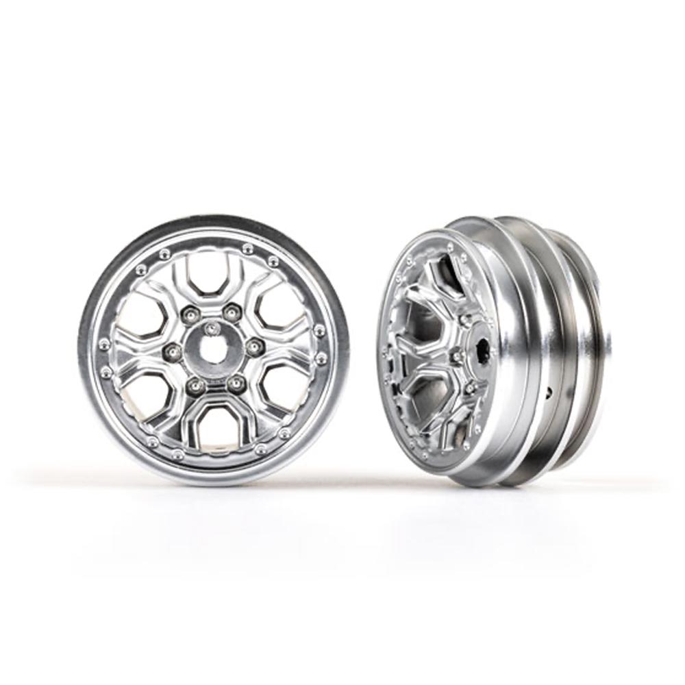 Traxxas TRX-4M Defender/Bronco Satin Chrome Wheels 1.0" Pair 9770-SATIN