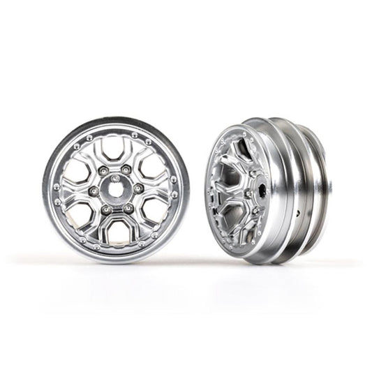 Traxxas TRX-4M Defender/Bronco Satin Chrome Wheels 1.0" Pair 9770-SATIN