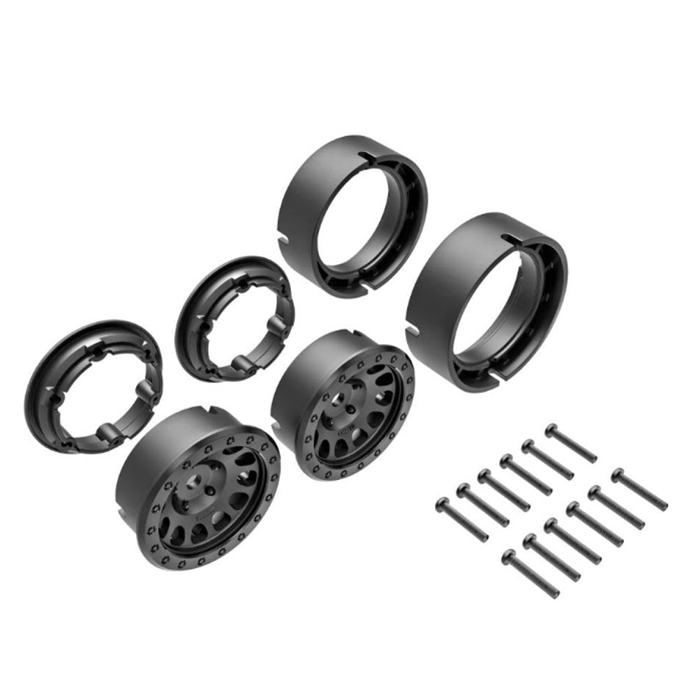 Traxxas TRX-4M Defender/Bronco Black Beadlock Method Race Wheels 1.0" Pair 9781