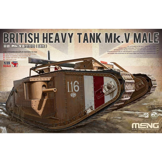 Meng TS-020 British Heavy Tank Mk.V Male Tank 1:35 Model Kit