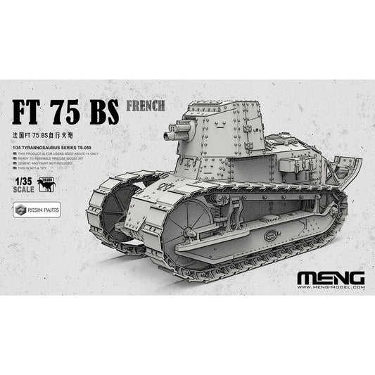 Meng TS-059 French FT 75 BS Tank + Resin Parts 1:35 Model Kit