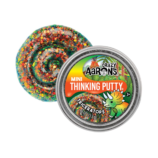 Crazy Aaron's Triceratops Thinking Foam Stretch Toy Mini Tin TS003-LB