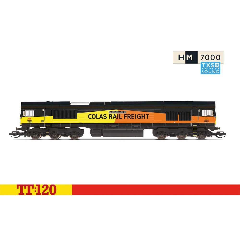 Hornby TT:120 Colas Rail Class 66 Co-Co 66850 'David Maidment OBE' - Era 11 (SF)
