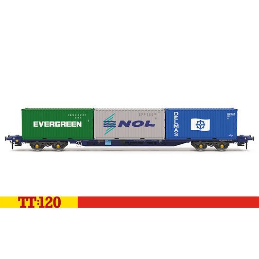 Hornby TT:120 Touax KFA Container Wagon w/3x20 Containers TT6032