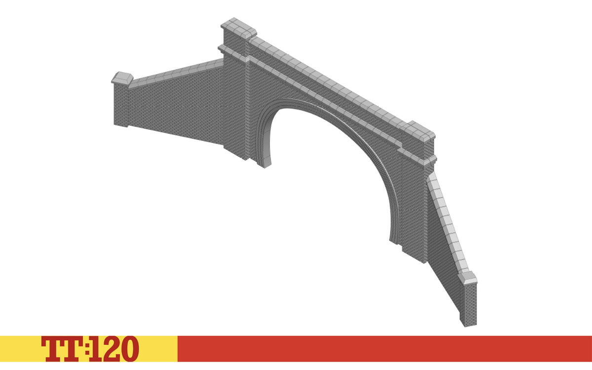 Hornby TT:120 TT9038 Double Tunnel Portals & Side Walls - Red Brick