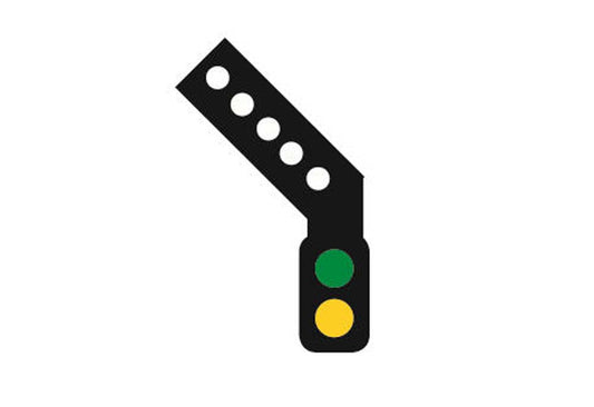 Train Tech DCC Signal (LH Feather) - 2 Aspect Distant HO/OO Gauge TTDS2L