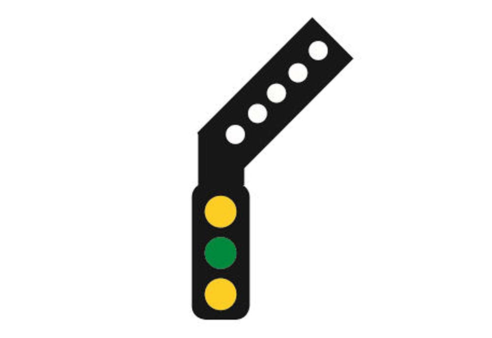 Train Tech DCC Signal (RH Feather) - 3 Aspect Distant HO/OO Gauge TTDS4R