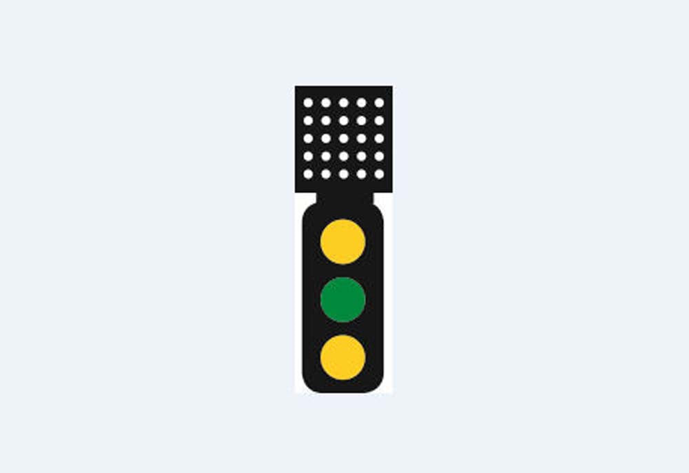 Train Tech DCC Signal (Theatre Indicator) - 3 Aspect Distant HO/OO Gauge TTDS4T