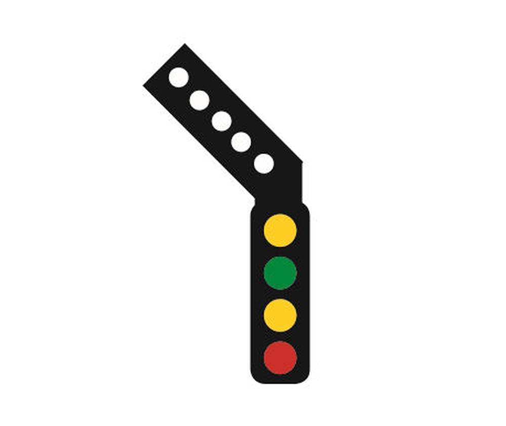 Train Tech DCC Signal (LH Feather) - 4 Aspect Outer Distant HO/OO Gauge TTDS5L