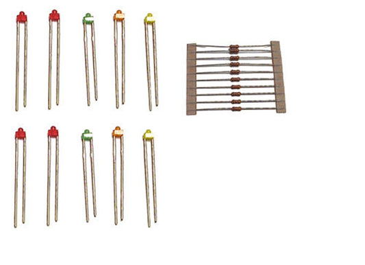 Train Tech LED Pack - Assorted Colour Subminiatures (10) N/HO/OO Gauge TTLED10