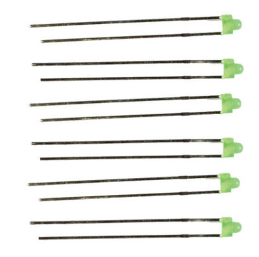 Train Tech LED Pack - 3mm Green (6) N/HO/OO Gauge TTLED15