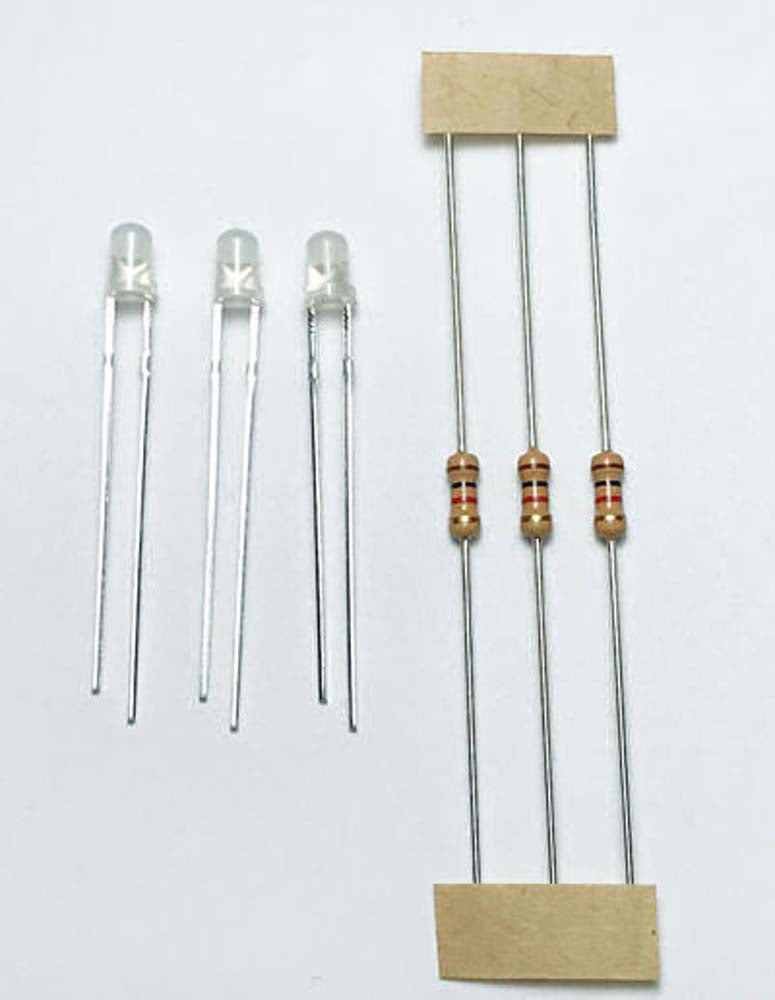 Train Tech LED Pack - 3mm Red/White Bi Colour (3) N/HO/OO Gauge TTLED19
