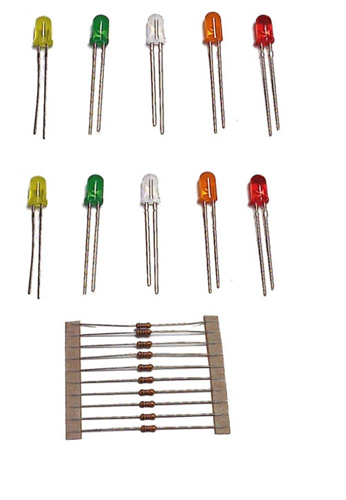 Train Tech LED Pack - 5mm Assorted (10) N/HO/OO Gauge TTLED2