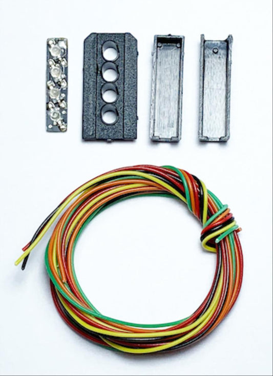 Train Tech Signal Heads Kit - 4 Aspect Outer Distant (R/Y/G/Y) OO Gauge TTSH6