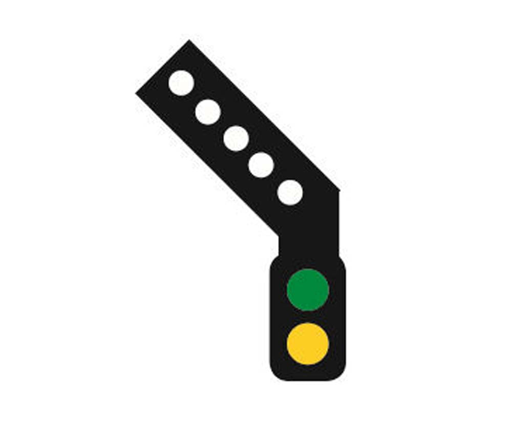 Train Tech Sensor Signal (LH Feather) - 2 Aspect Distant HO/OO Gauge TTSS2L