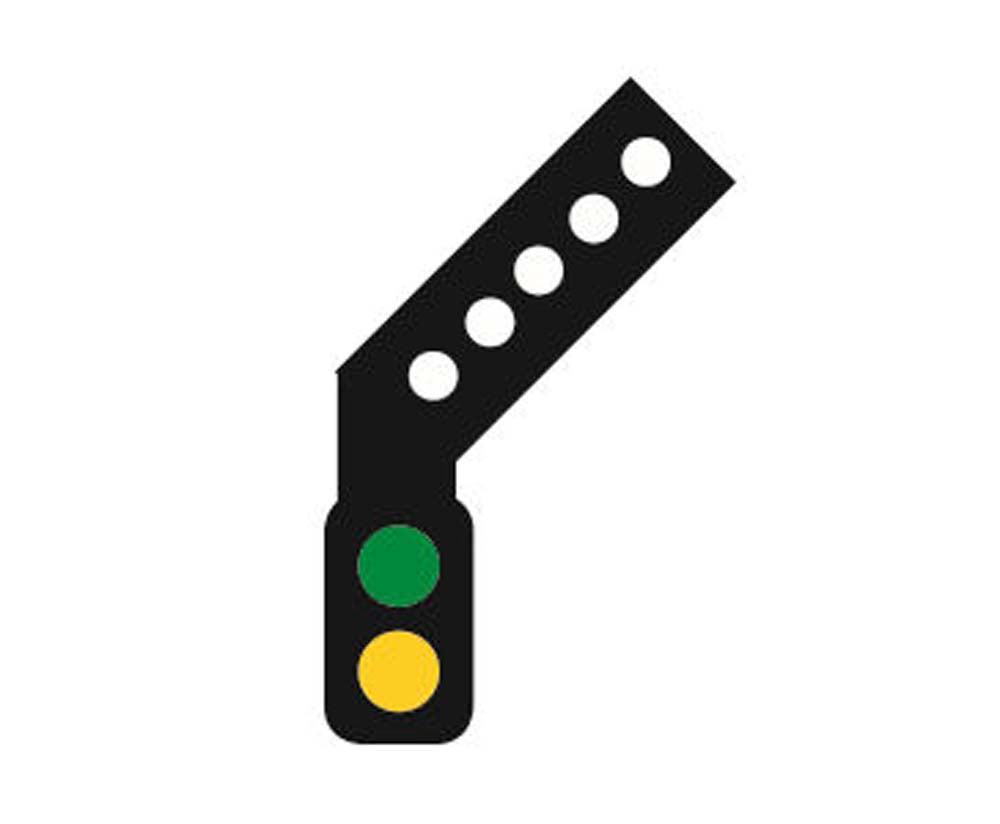 Train Tech Sensor Signal (RH Feather) - 2 Aspect Distant HO/OO Gauge TTSS2R