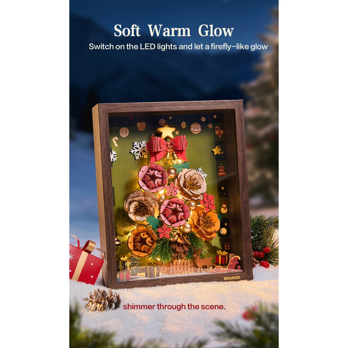 Rowood Everglow Christmas Tree Wooden 3D Puzzle TW05H