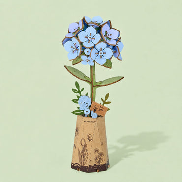 Rowood Blue Hydrangea DIY Flower 3D Wooden Puzzle TW141