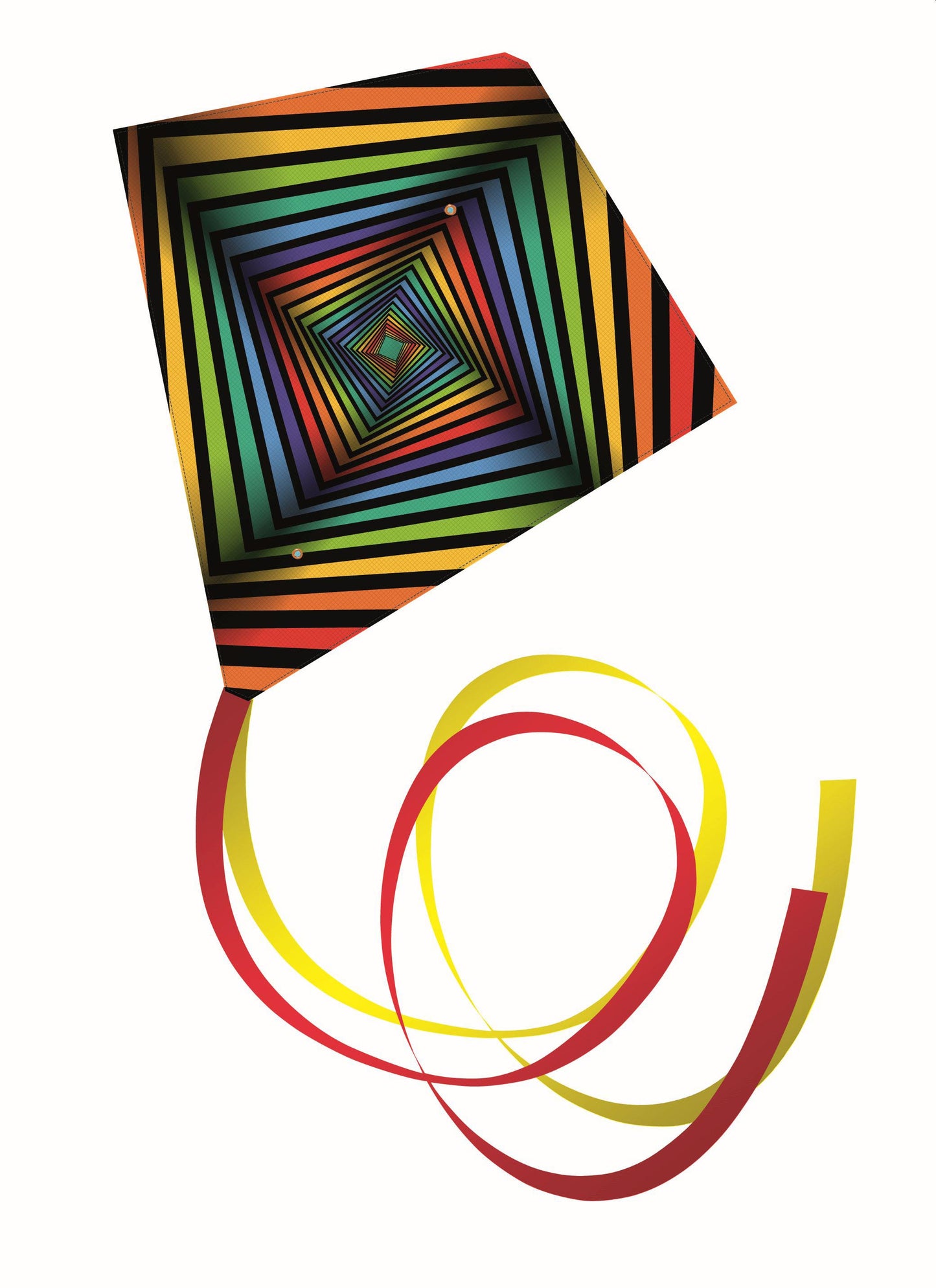 Gunther Square Kite with Tail G1243