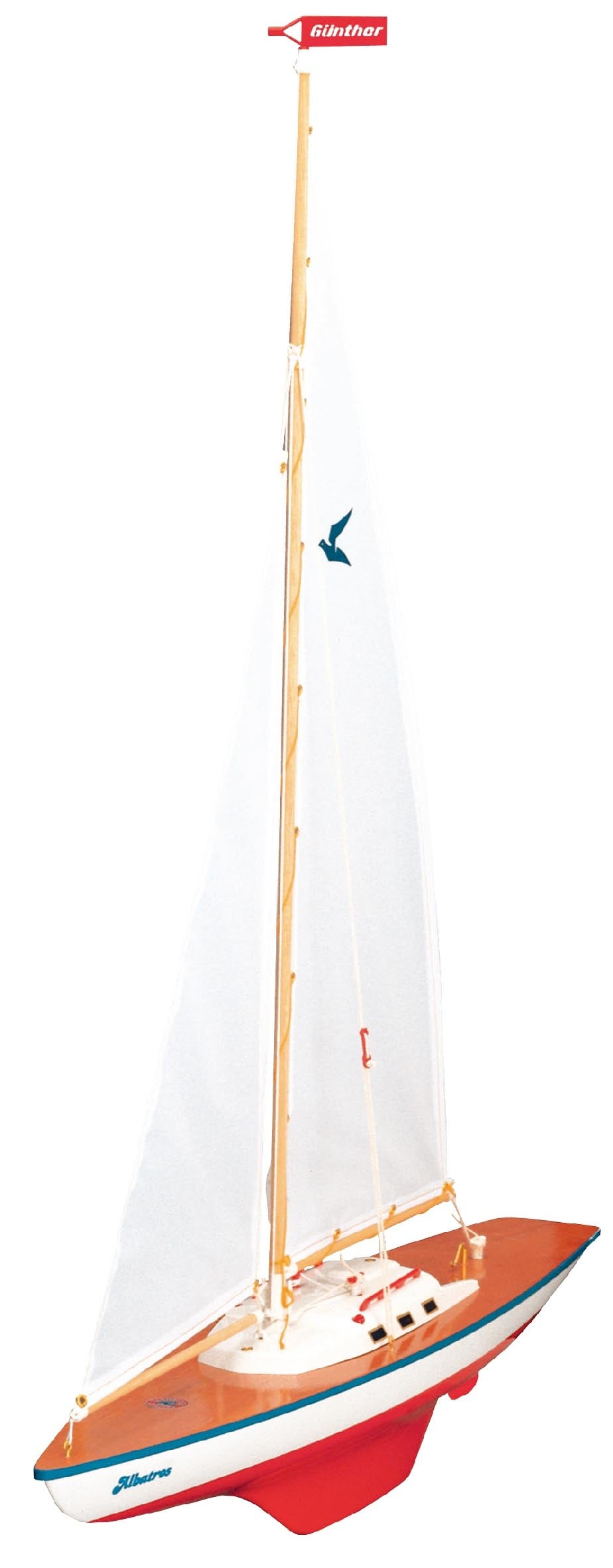 Gunther Albatros Wooden Sailing Boat with Adjustable Mainsail G1814
