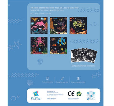 PepPlay 20101 Velvet Colouring Cards- Ocean