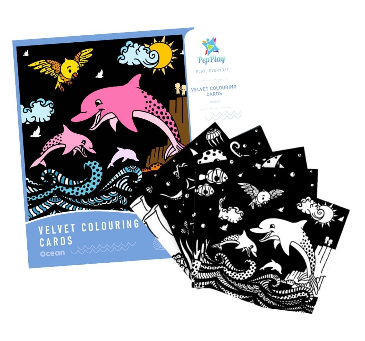 PepPlay 20101 Velvet Colouring Cards- Ocean