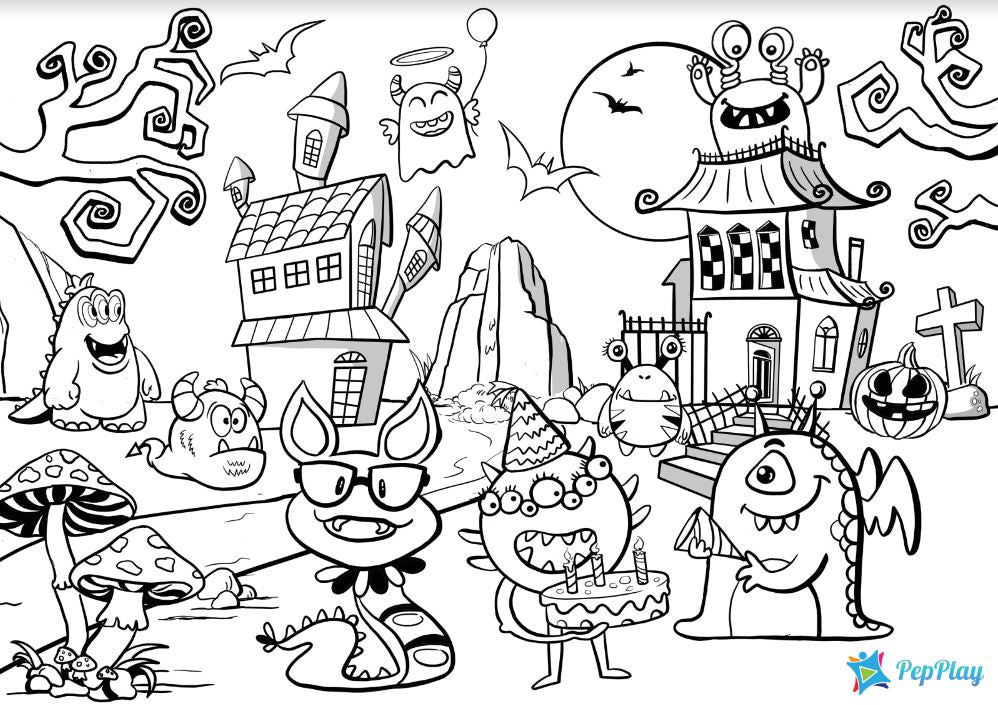 PepPlay 20209 Doodle Placemats Travel Set - Superheroes & Monster