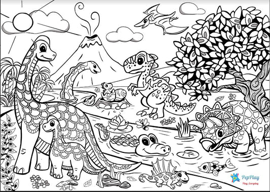 PepPlay 20210 Doodle Placemats Set – Prehistoric Series