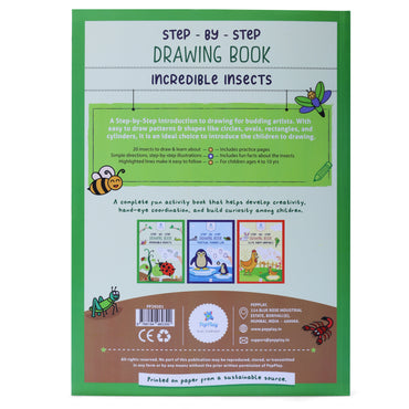 PepPlay 20501 Step-By-Step Drawing Book-Incredible Insects