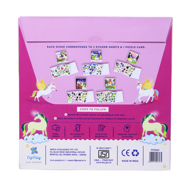 PepPlay 20601 Educational Sticker Puzzle – Magical Unicorn