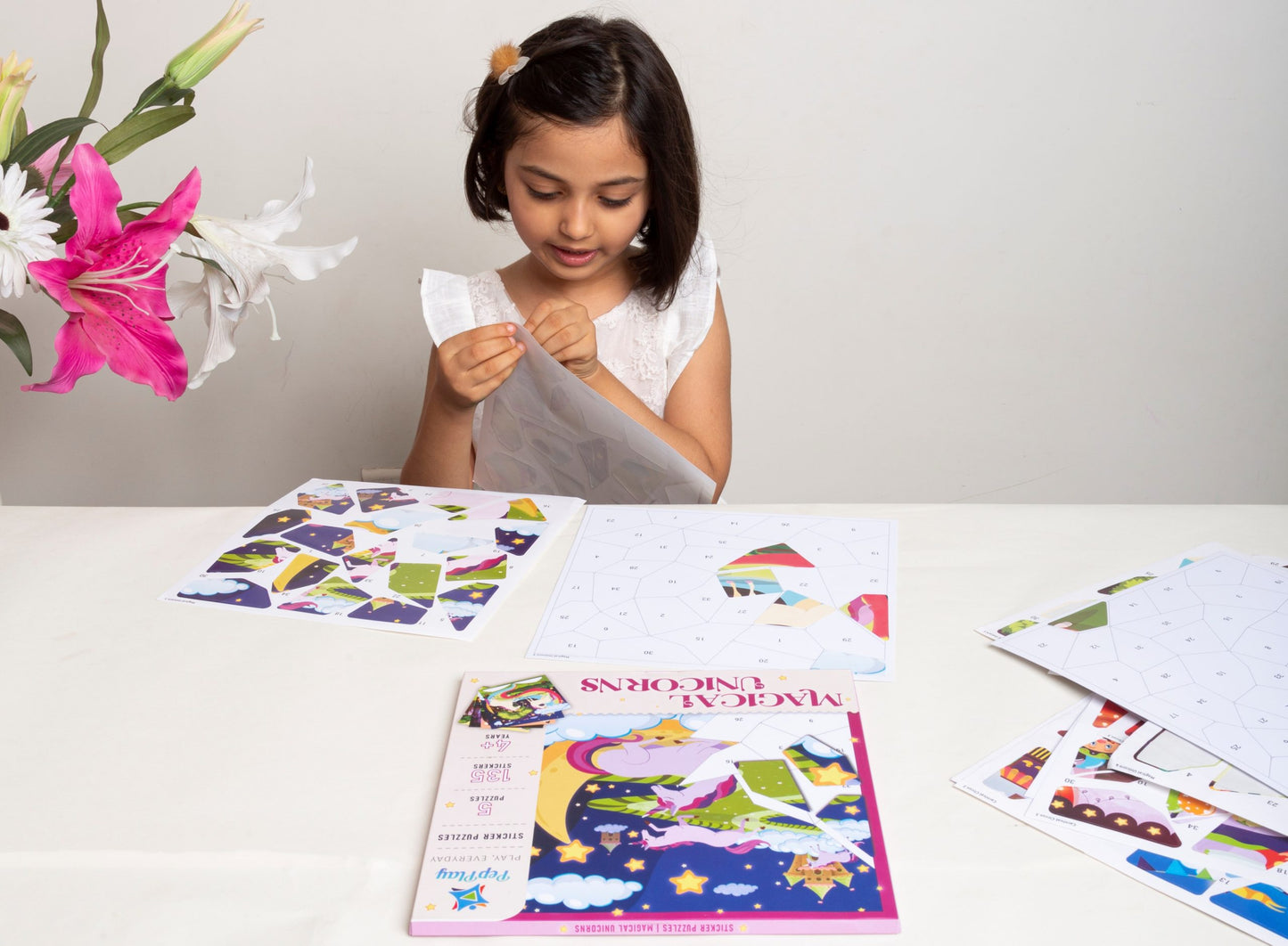 PepPlay 20601 Educational Sticker Puzzle – Magical Unicorn